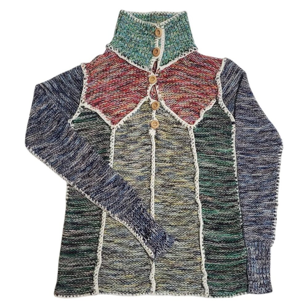 Vintage Penrose Knitted Patchwork sweater. Grandmacore grannycore grandma style